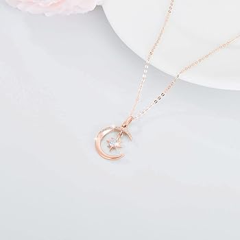 Amazon | [LUHE] 星月 ネックレス レディース シルバー 最高級